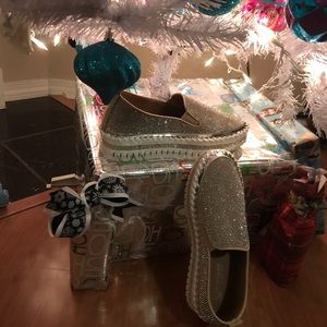 Sparkly loafers.new,never worn.bought wrong size.waited too long to return